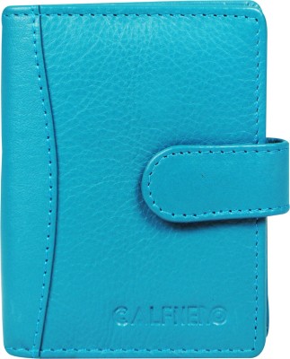 Calfnero Men Blue Genuine Leather Card Holder(18 Card Slots)