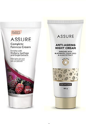 ASSURE COMBO PACK OF FAIRNESS CREAM AND ANTI AGING NIGHT CREAM(2 Items in the set)