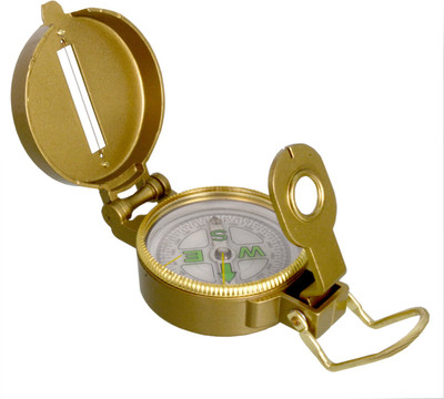 JMALL 3 in 1 Military Hiking Camping Lens Lensatic Magnetic Compass - 32A Compass(Gold)