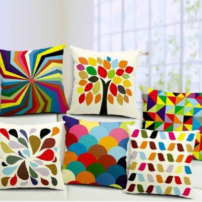 BLUEDOT Self Design Cushions Cover(Pack of 5, 40 cm*40 cm, Multicolor)