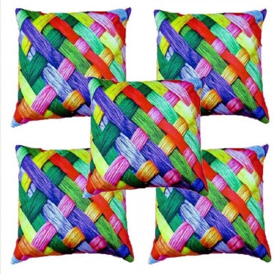 BLUEDOT Self Design Cushions Cover(Pack of 5, 40.64 cm*40.64 cm, Multicolor)