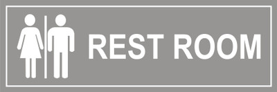 signEver Rest Room Sign Board For School College Hotel Restaurant Hospital color:Grey (30 x 10 cm) Emergency Sign