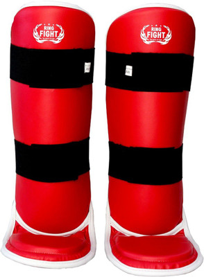 Ring Fight Karate Taekwondo Shin Pad Muay Thai Kick Kickboxing Sparring Gears MMA Shin Guard(Red)