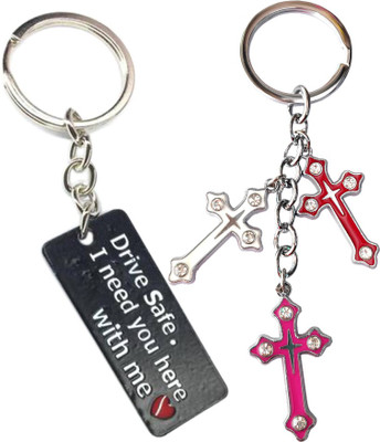MGP FASHION High Quality Jesus Cross Pendant Drive Safe I Need You Here With Me Party Gift Friend Family Keyring Key Chain