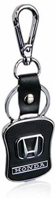 Harmony Honda Chrome Logo Leather Keychain Key Chain