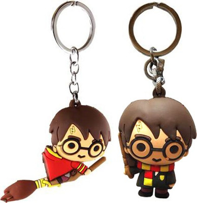 MGP FASHION High Quality Harry Potter 3d flying Body Double Sided magic wand Party Gift Friend Family Keyring Combo Key Chain