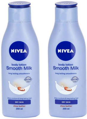 NIVEA Smooth Milk Body Lotion 200ML Each (Pack of 2)(400 ml)