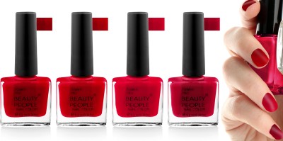 BEAUTY PEOPLE Power Pro Red family Combo Of 4 Nail Lacquer Red family 4(Pack of 4)