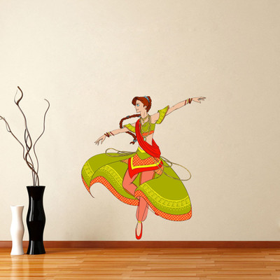 Divine studio 68 cm Dancing girl s (68Cm X 59Cm) Self Adhesive Sticker(Pack of 1)