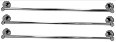 deeplax towel rod panel 18 inches (1.5feet) set of 3 silver Towel Holder(Stainless Steel)