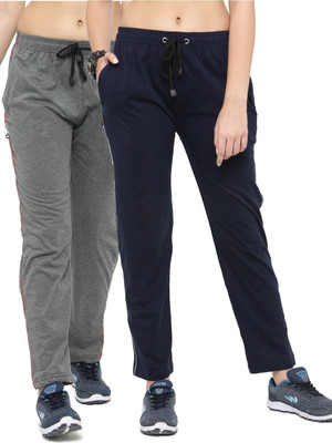 UZARUS Solid Women Black, Grey Track Pants