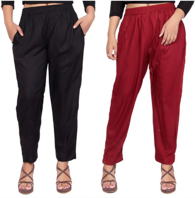 Aawari Regular Fit Women Brown Trousers