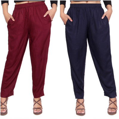 Aawari Regular Fit Women Blue Trousers