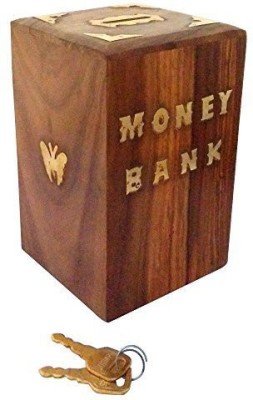 Sri Balajee Handcrafted Wooden Money Bank Coin Bank(Brown)