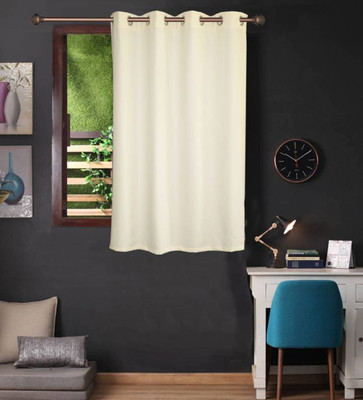 Styletex 151 cm (5 ft) Polyester Semi Transparent Window Curtain Single Curtain(Plain, White)