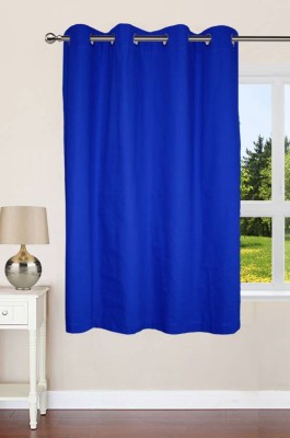 Styletex 151 cm (5 ft) Polyester Semi Transparent Window Curtain Single Curtain(Plain, Royalblue)