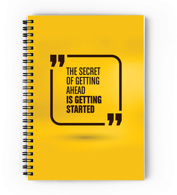 epheriwala The secret of getting ahead is getting started A5 Notebook Unruled 160 Pages(Yellow)