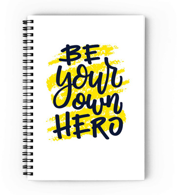 epheriwala Be your own hero A5 Notebook Unruled 160 Pages(White)