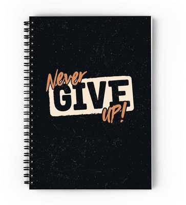 epheriwala Never Give Up A5 Notebook Unruled 160 Pages(Black)