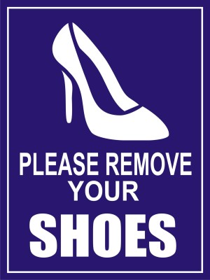 signEver Please Remove Your Shoes Sign Board For Office Bank Company Shops Hospital Clinic Pharmacy -color: Blue (20 x 30 cm) Emergency Sign