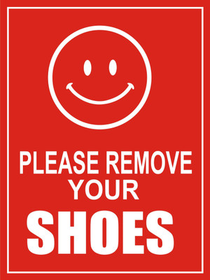 signEver Please Remove Your Shoes Sign Board For Office Bank Company Shops Hospital Clinic Pharmacy -color: Red (20 x 30 cm) Emergency Sign