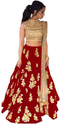 MF Retail Georgette Embroidered Salwar Suit Material