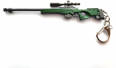 SHIBU PUBG Keychain AWM Military Skin Sniper with 8X Scope Suitable for All Bikes and Cars Key Chain
