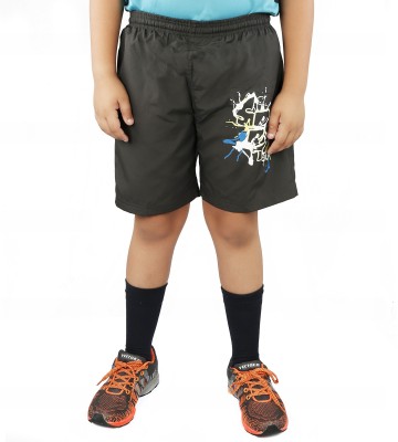 VECTOR X Short For Boys Casual Printed Polyester(Black, Pack of 1)