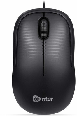 Enter E-75 Wired Ambidextrous Optical Mouse(USB 2.0, Black)