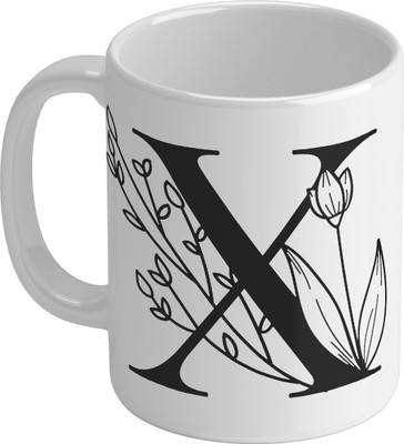 Shieldsmore Ceramic Alphabet X Printed Coffee Ceramic Coffee Mug(325 ml)