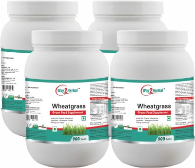 Way2Herbal Wheatgrass - 900 Tablets Value Pack of 4(Pack of 4)