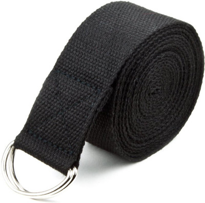 Fitness Scout Stretching Home Gym Exerciser Band Anti-Skid Sweat Absobent Yoga Stretching Loop Cotton Yoga Strap(Black)