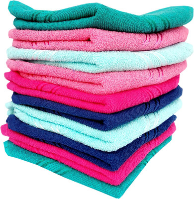 Space Fly Cotton 300 GSM Face Towel(Pack of 10)