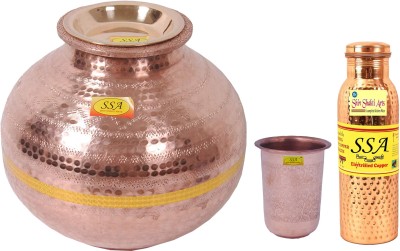 Shivshakti Arts Copper Grocery Container  - 7 L(Pack of 3, Brown)