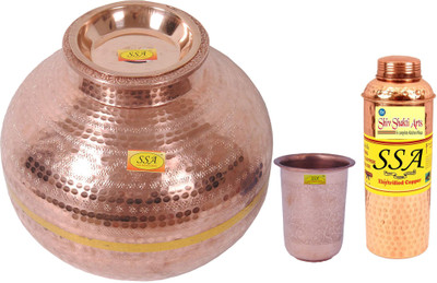 Shivshakti Arts Copper Grocery Container  - 20 L(Pack of 3, Brown)