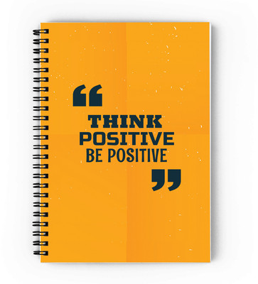 epheriwala Think Positive Be positive A5 Notebook Unruled 160 Pages(Yellow)