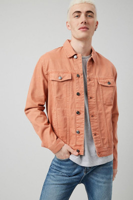 Peach denim top jacket mens