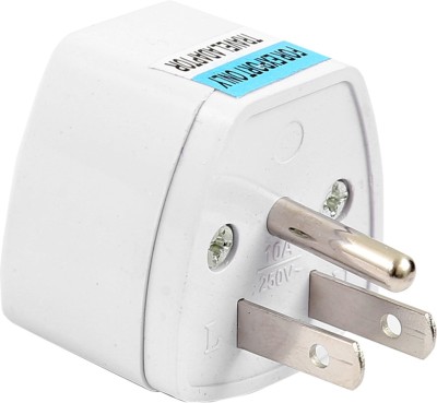 HI-PLASST 3-Prong Universal Electrical AC Wall Plug Adapter Worldwide Adaptor(White)