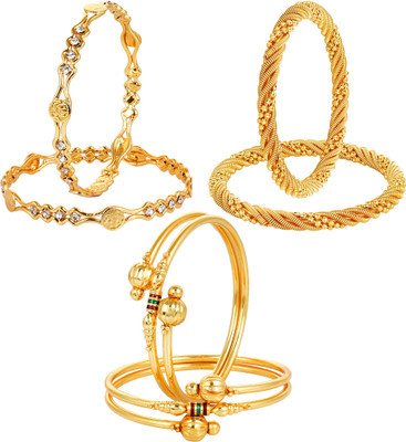 YouBella Alloy Gold-plated Bangle Set(Pack of 6)