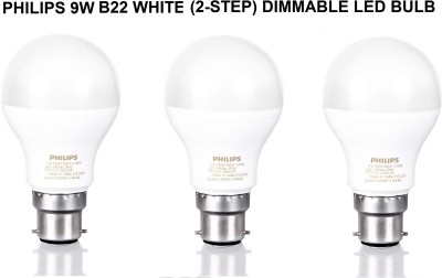 PHILIPS 9 W Basic Standard B22 LED Bulb(White, Pack of 3)