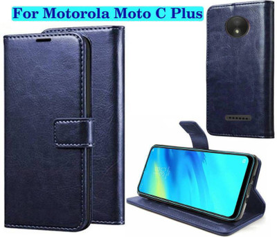 Finely Flip Cover for Motorola Moto C Plus(Blue)