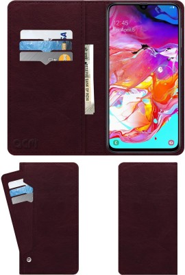 ACM Wallet Case Cover for Samsung Galaxy A70(Maroon, Cases with Holder, Pack of: 1)