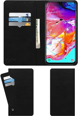 ACM Wallet Case Cover for Samsung Galaxy A70(Black, Cases with Holder, Pack of: 1)