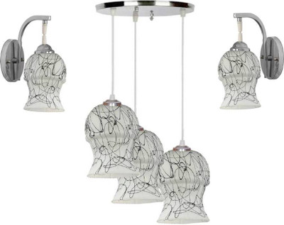 PR Prashant Chandelier Ceiling Lamp(Black, White)