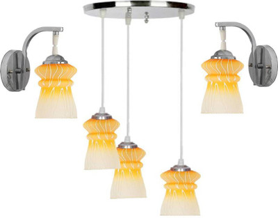 PR Prashant Chandelier Ceiling Lamp(Yellow, White)