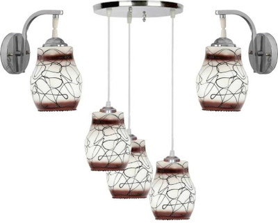 PR Prashant Chandelier Ceiling Lamp(Brown, White)