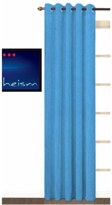 Styletex 270 cm (9 ft) Polyester Semi Transparent Long Door Curtain Single Curtain(Plain, Aqua)