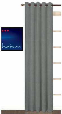 Styletex 270 cm (9 ft) Polyester Semi Transparent Long Door Curtain Single Curtain(Plain, Gray)
