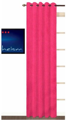 Styletex 270 cm (9 ft) Polyester Semi Transparent Long Door Curtain Single Curtain(Plain, Rani_pink)