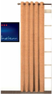 Styletex 270 cm (9 ft) Polyester Semi Transparent Long Door Curtain Single Curtain(Plain, Golden)